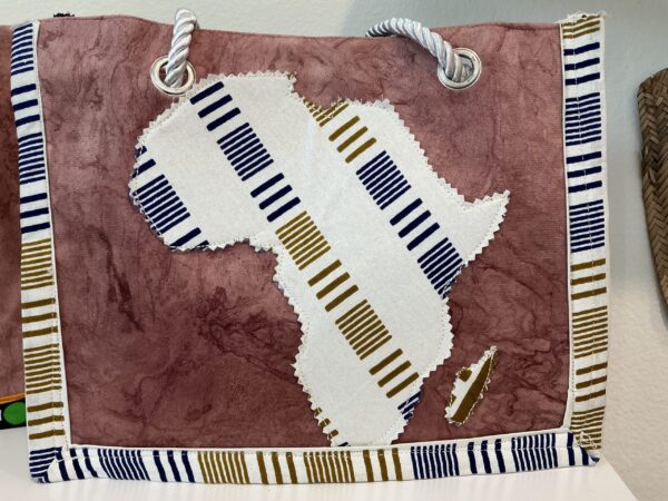 Tote fabric with African map design --small