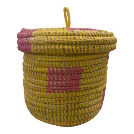 Storage/decoration basket. color yellow and pink. size M.