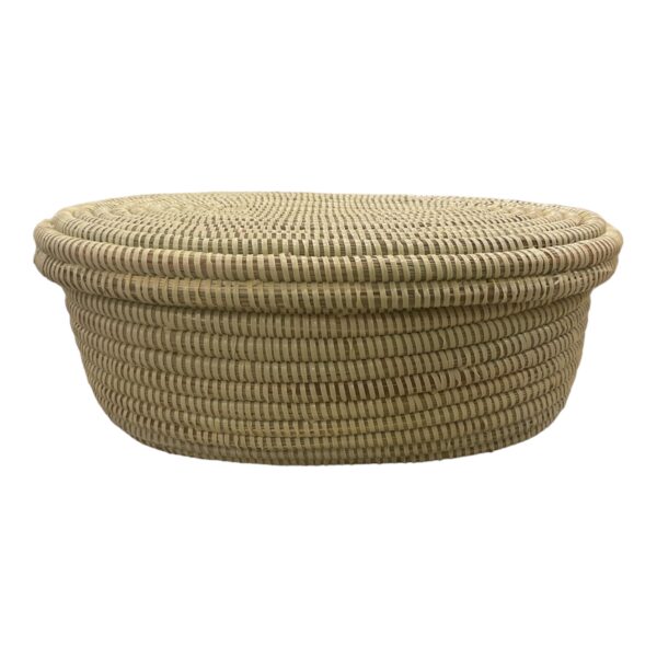 Basket. color beige, oval shape