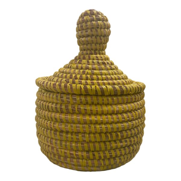 Woven basket color yellow size small